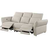 Atlanta One Touch Reclining Modular Sofa in Beige Leatherette